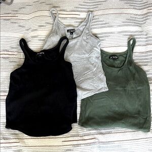 Trio of J crew tank tops with shelf bra